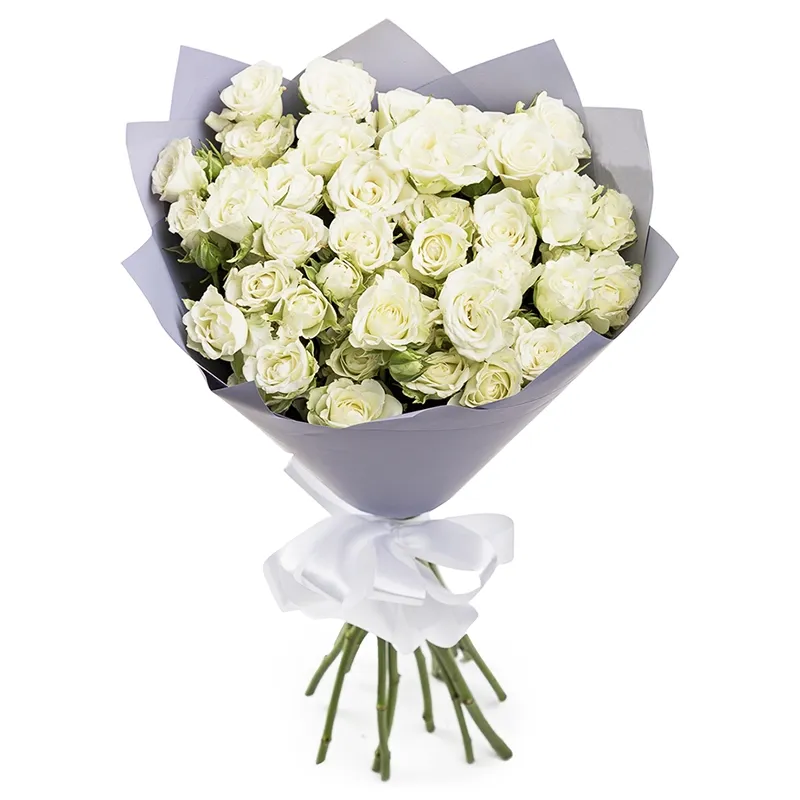 Букет из 15 белых кустовых роз