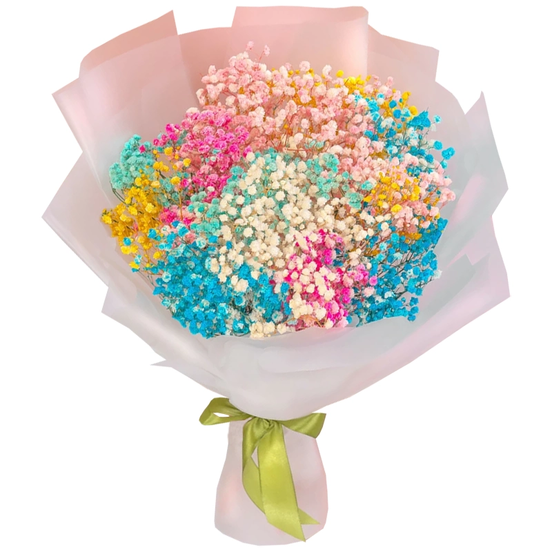 Букет из 15 разноцветных гипсофил